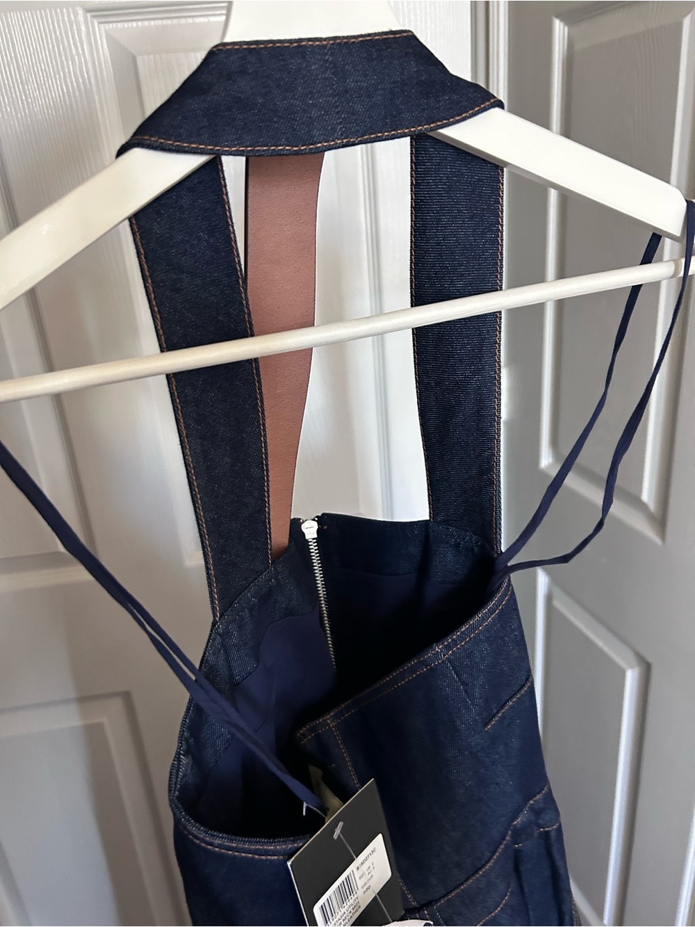 NWT NICHOLAS Anastasia Utility Halterneck Denim Indigo Midi Belted Dress 2 - Picture 8 of 17